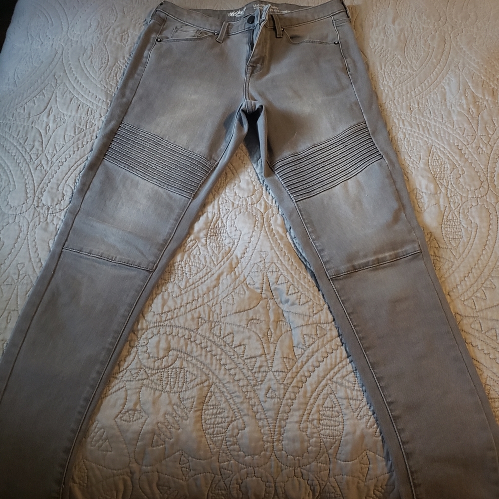 Mossimo Moto Gray Skinny Jeans